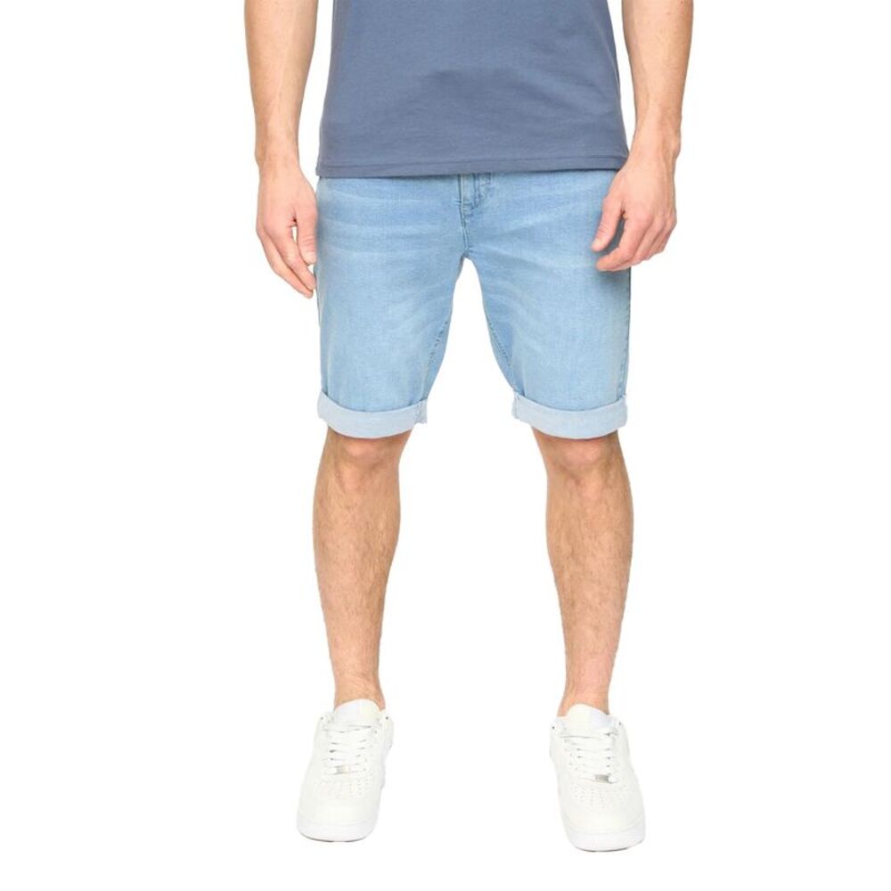 Crosshatch Mens Youlgreeve Denim Belted Shorts / Light Wash